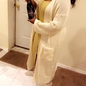 Floor Length Cardigan - Cream